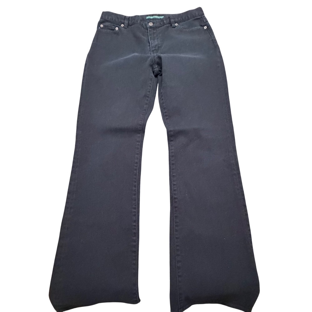 Lauren Ralph Lauren Black Bootcut Jeans Womens 12‎ Stretch Denim Mid Rise